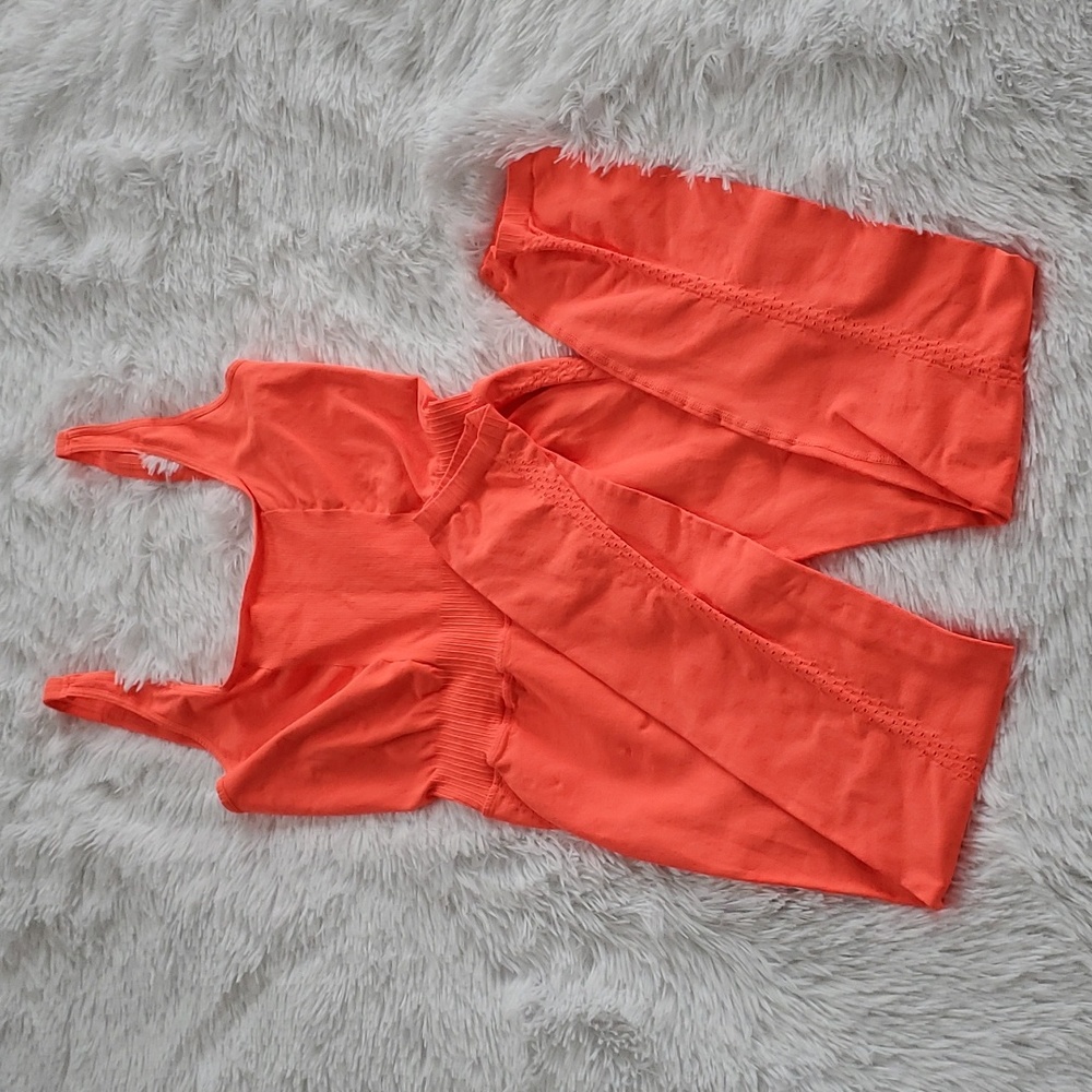 Free People Orange Jumpsuit